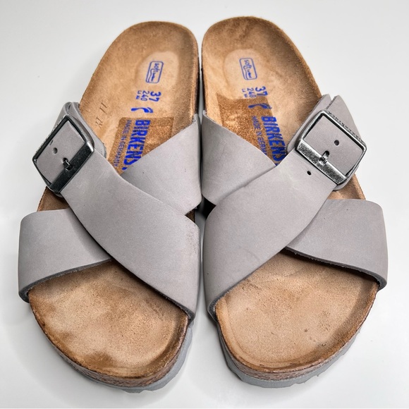 BIRKENSTOCK Siena Soft Footbed Nubuck Leather Dove Gray Size 37 EU 6 - 6.5 US - Picture 5 of 13